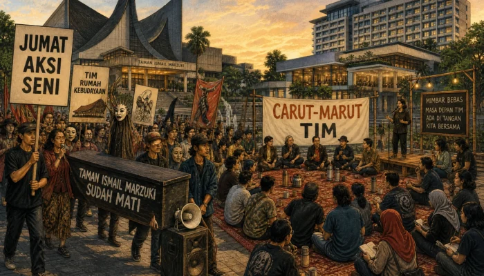 Jumat Aksi Seni Kembali Digelar, Seniman Soroti Carut-Marut Tata Kelola TIM